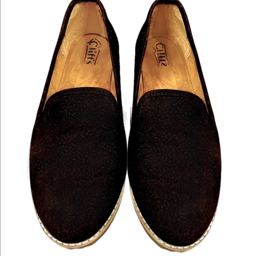 White Mountain Cliffs “Dallas” Black Faux Leather Flats Size 7.5